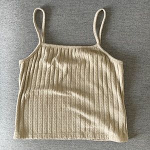 SOLD / Single Tan Cropped Tank top or BUNDLE OF 3